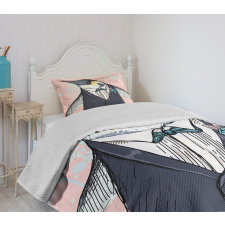 Funny Gentleman Penguin Bedspread Set