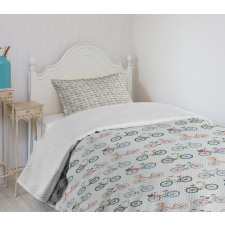 Sketch Fun Bicycles Bedspread Set