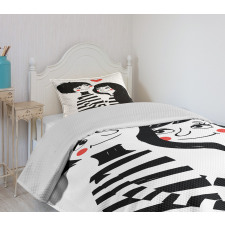 Romantic Young Couple Bedspread Set