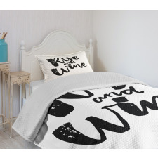 Rise and Wine Words Bedspread Set
