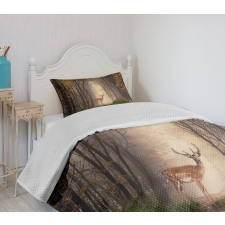 Deer Mystical Forest Bedspread Set