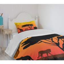 Silhouette of Animals Bedspread Set