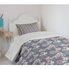 Ornamental Fuzzy Dahlia Bedspread Set