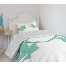 Doves and a Heart Bedspread Set