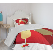 Champagne Glasses Bedspread Set