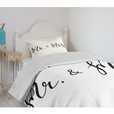 Mr and Mrs Text Bedspread Set