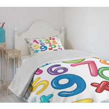 Math Signs Education Bedspread Set