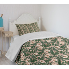 Pinkish Anemone Plant Bedspread Set