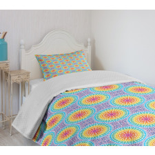 Rainbow Color Circles Bedspread Set