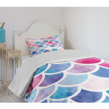 Pastel Mermaid Pattern Bedspread Set