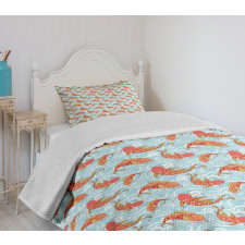 Japanese Carps in the Sea Bedspread Set