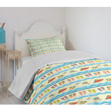 Sea Waves and Sand Bedspread Set