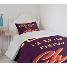 Typography Hipster Words Bedspread Set