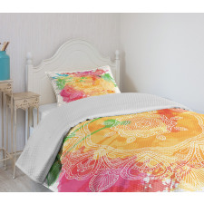 Outline Flower Bedspread Set