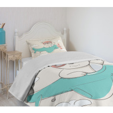 Teddy Bear on Biplane Bedspread Set