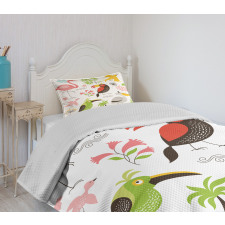 Flamingo and Pelican Bedspread Set