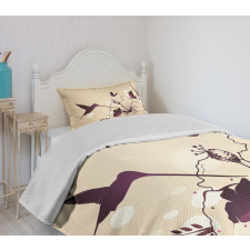 Flappy Tiny Hummingbirds Bedspread Set