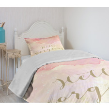 Pink Watercolor Bedspread Set