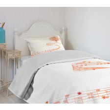 Music Sheet and Notes Bedspread Set