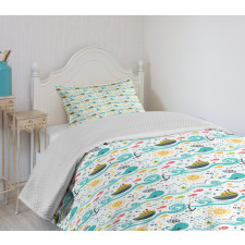 Sea Habitants and Sun Bedspread Set