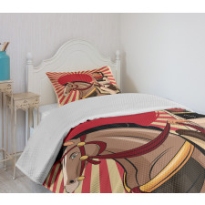 Japanese Man Horse Bedspread Set