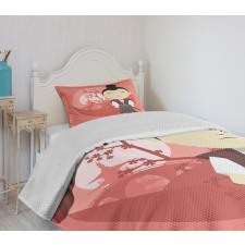 Funny Japan Cartoon Bedspread Set