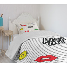 Retro Sticker Pattern Bedspread Set