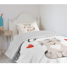 Cartoon Cat Bedspread Set