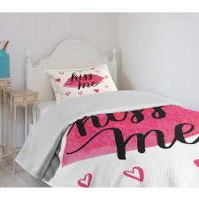 Grunge Hearts Lipstick Bedspread Set