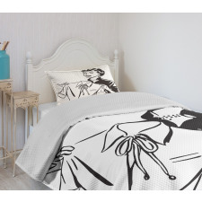 Lady with Blouse Bedspread Set