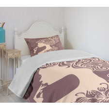 Flower Hairstyle Bedspread Set