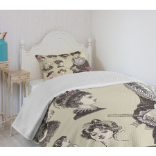 Retro Lady Bedspread Set