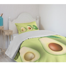 Realistic Half Avocado Bedspread Set