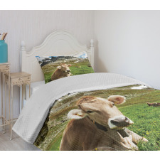 Alpine Mountain Milk Cow Bedspread Set