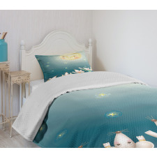 Mouse Crowd Full Moon Bedspread Set