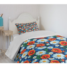 Vibrant Colored Poppies Bedspread Set