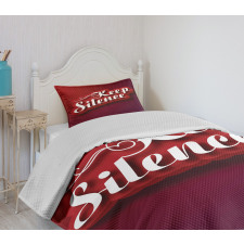 Keep Silence Modern Text Bedspread Set