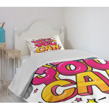 Yes You Can Word Bubble Bedspread Set