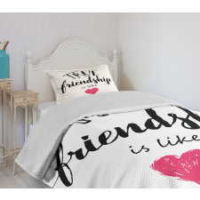 True Friendship and Heart Bedspread Set