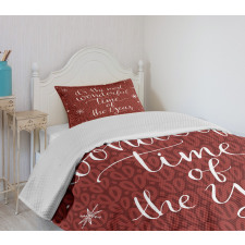 Christmas and Snowflakes Bedspread Set