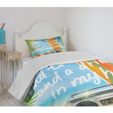 Tropical Beach Surfboard Bedspread Set