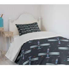 Cartoon Bug Pattern Bedspread Set