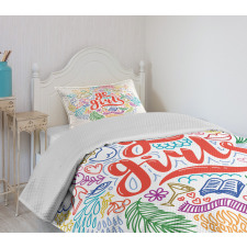 Go Girls Lettering Art Bedspread Set