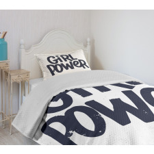 Girl Power Inscription Bedspread Set