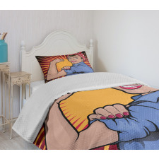 Retro Powerful Woman Bedspread Set