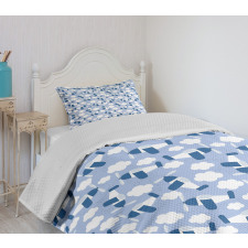 Retro Planes Clouds Bedspread Set