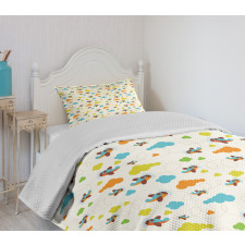 Pastel Colored Toddler Bedspread Set