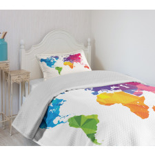 Low Poly Art Rainbow Color Bedspread Set