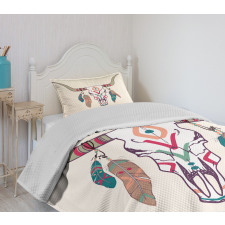 Texas Longhorn Steer Bedspread Set