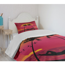 Girl in Hammock Paradise Bedspread Set